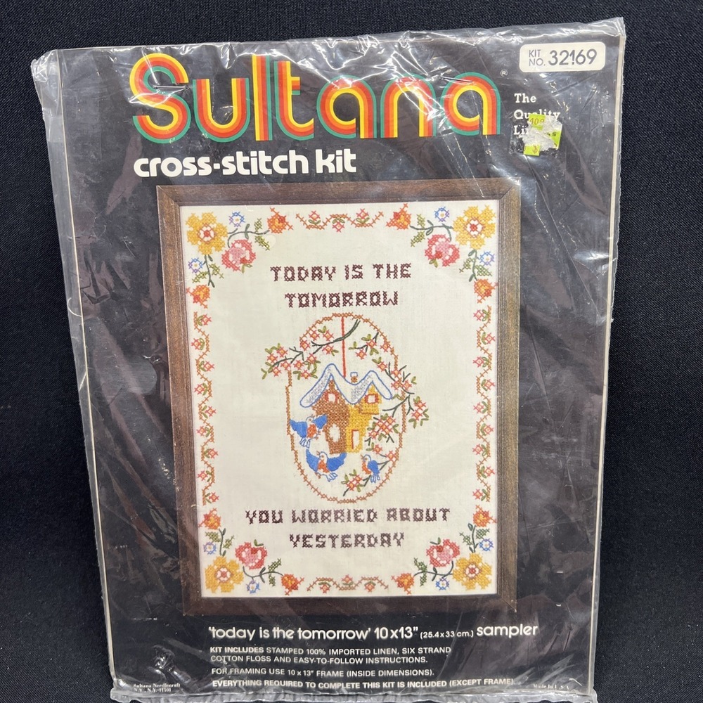 VTG Sultana "Today Is The Tomorrow" Counted Cross Stitch Kit 32169 Birds Floral
